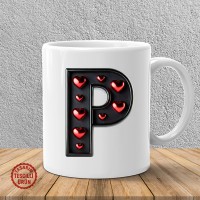 "P" Kalpli Harf Kupa Bardak