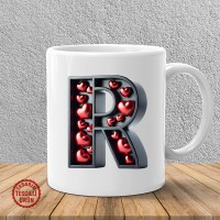 "R" Kalpli Harf Kupa Bardak