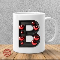 "B" Kalpli Harf Kupa Bardak