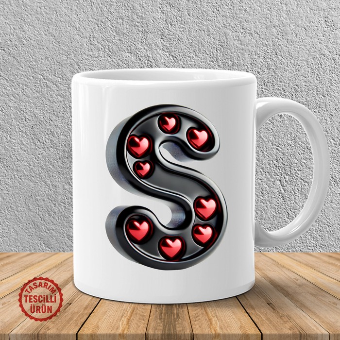 "S" Kalpli Harf Kupa Bardak
