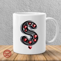 "Ş" Kalpli Harf Kupa Bardak