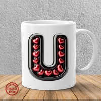 "U" Kalpli Harf Kupa Bardak