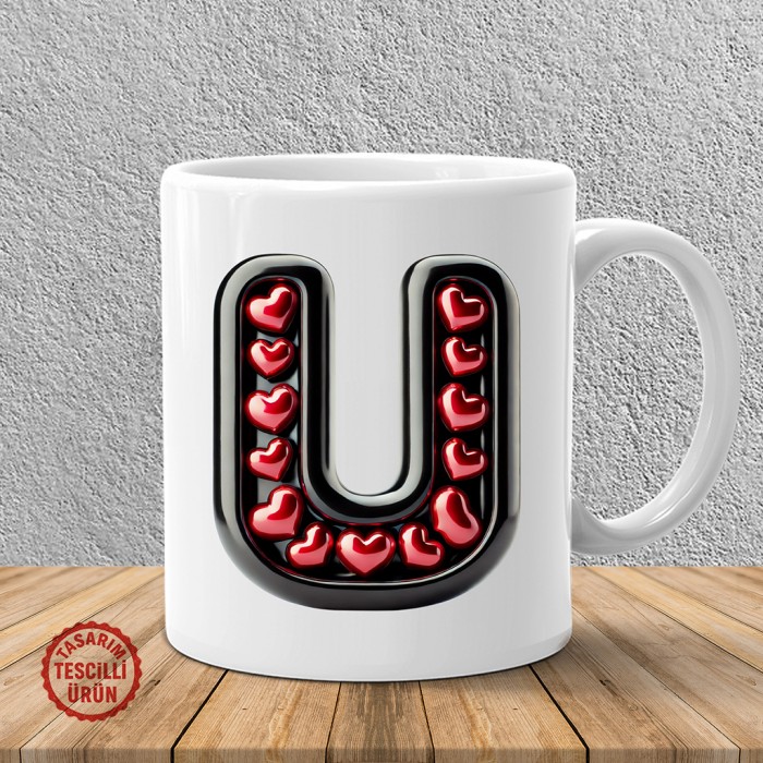 "U" Kalpli Harf Kupa Bardak