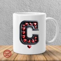"Ç" Kalpli Harf Kupa Bardak