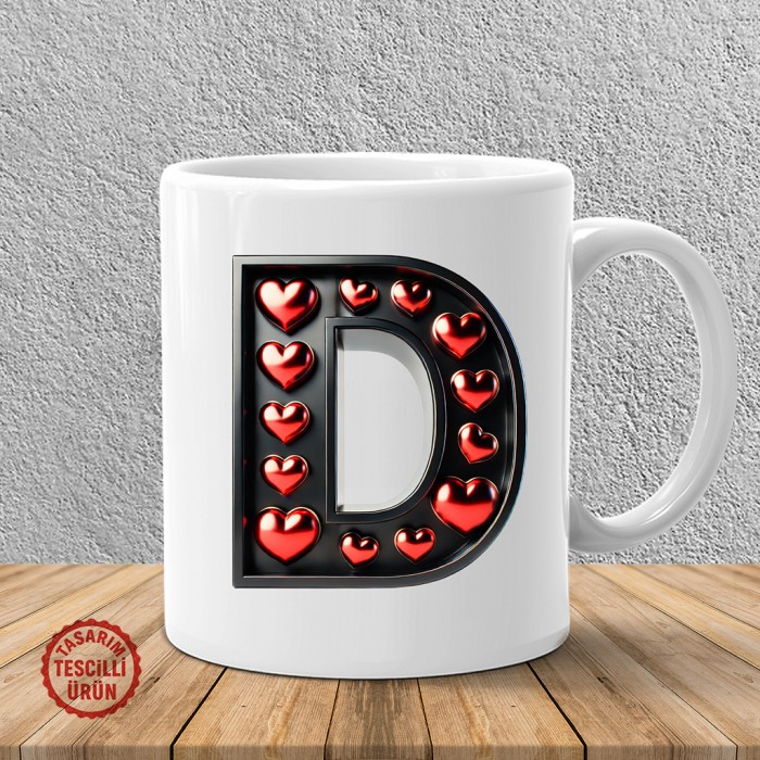 "D" Kalpli Harf Kupa Bardak