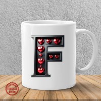 "F" Kalpli Harf Kupa Bardak