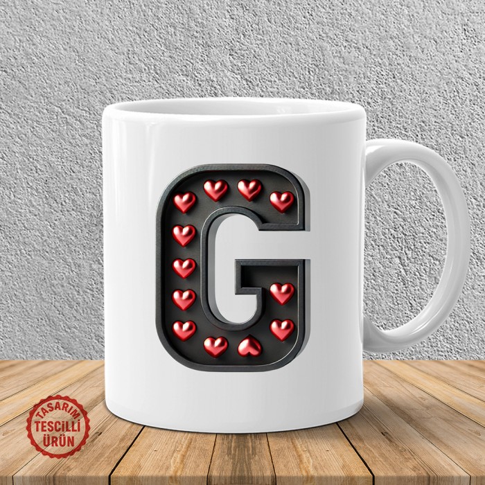 "G" Kalpli Harf Kupa Bardak