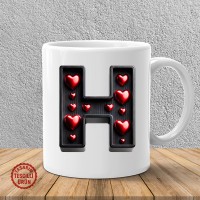 "H" Kalpli Harf Kupa Bardak