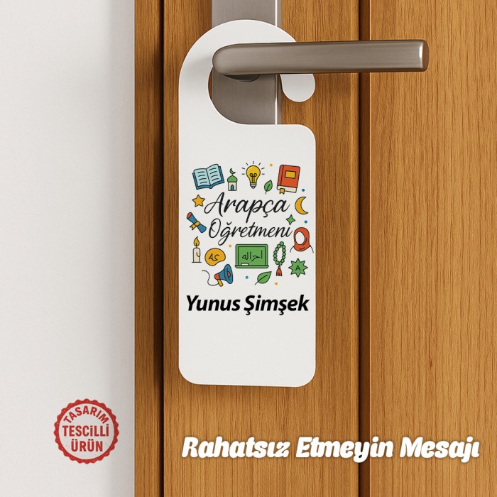 Arapça Öğretmeni İsimli Kapı Askısı