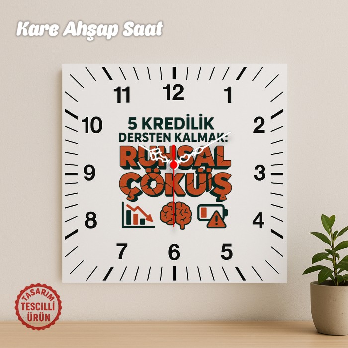 5 Kredilik Dersten Kalmak: Ruhsal Çöküş Kare Ahşap Saat