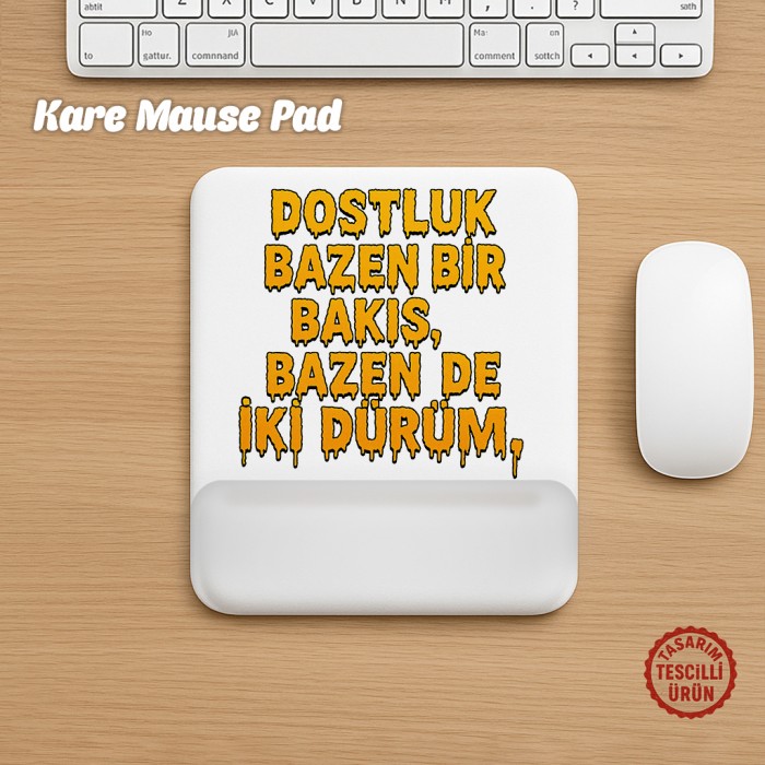 Dostluk Bazen Bir Bakış, Bazen De İki Dürüm Kare Mouse Pad