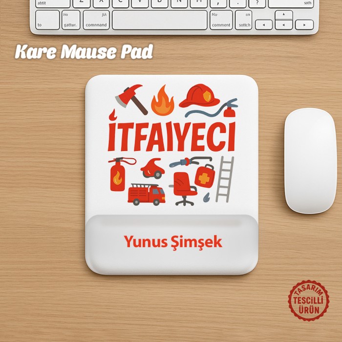 İtfaiyeci İsimli Kare Mouse Pad