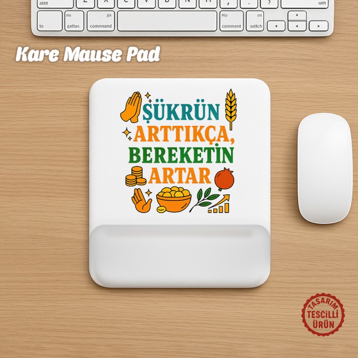 Şükrün Arttıkça Bereketin Artar Kare Mouse Pad