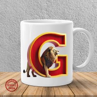 "G" Sarı Kırmızı Aslan Harf Kupa Bardak