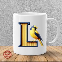 "L" Sarı Lacivert Kanarya Harf Kupa Bardak