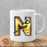 "N" Sarı Lacivert Kanarya Harf Kupa Bardak