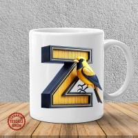 "Z" Sarı Lacivert Kanarya Harf Kupa Bardak