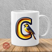"C" Sarı Lacivert Kanarya Harf Kupa Bardak
