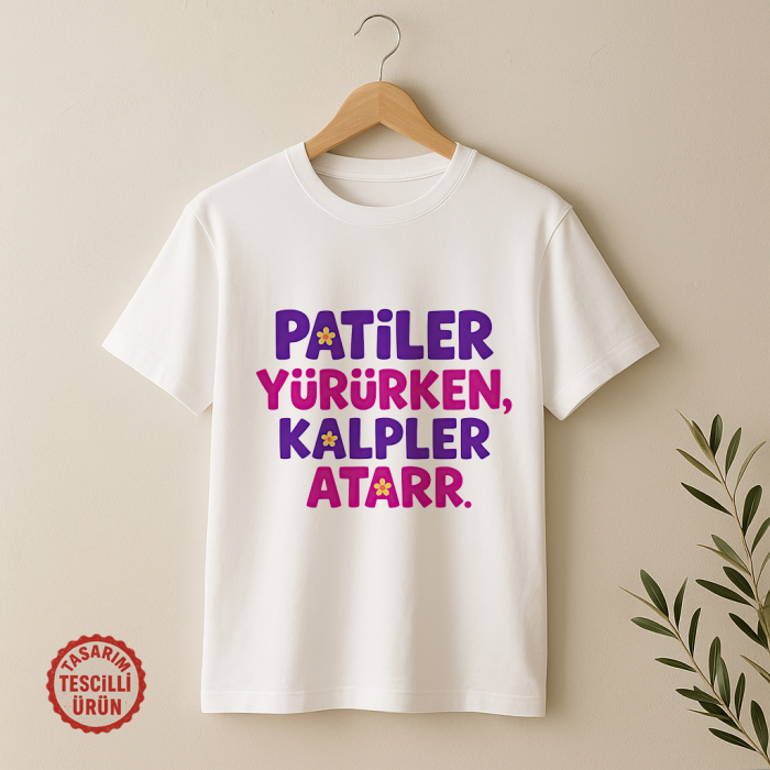 Patiler Yürürken Kalpler Atar Tişört