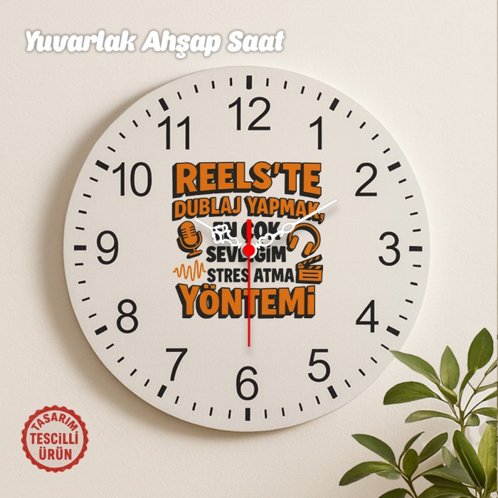 Reels'te Dublaj Yapmak, En Çok Sevdiğim Stres Atma Yöntemi Yuvarlak Ahşap Saat