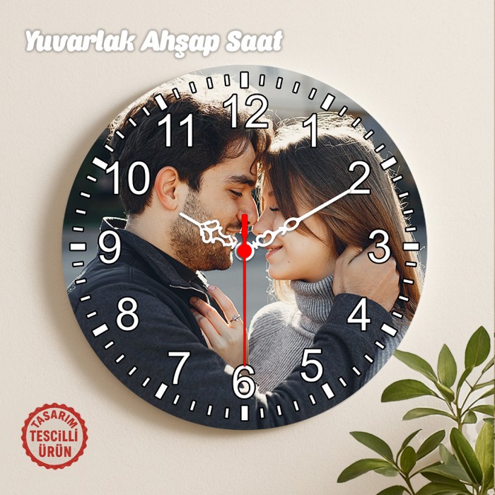 Yuvarlak Ahşap Saat 